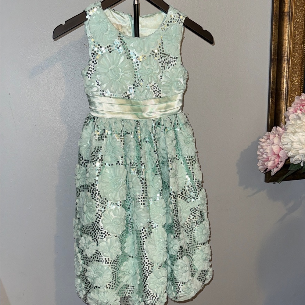 American Princess Mint Floral Dress